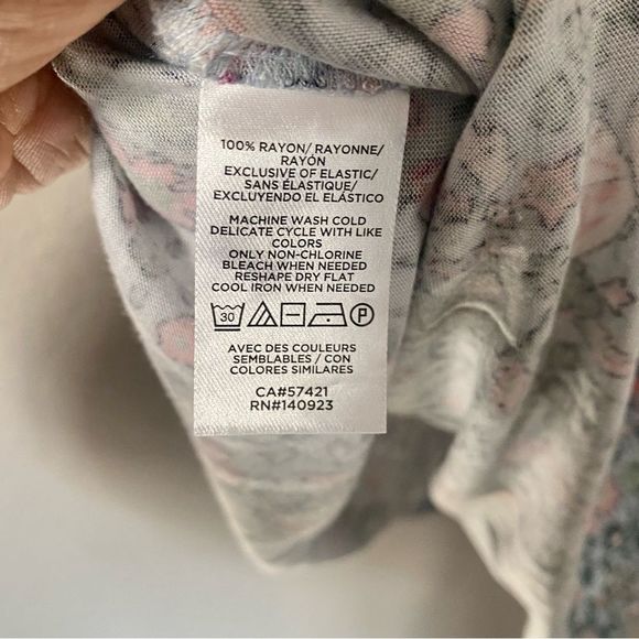 Loft XL floral blue, green peach and white short sleeves and Flowy used like new - Picture 7 of 7